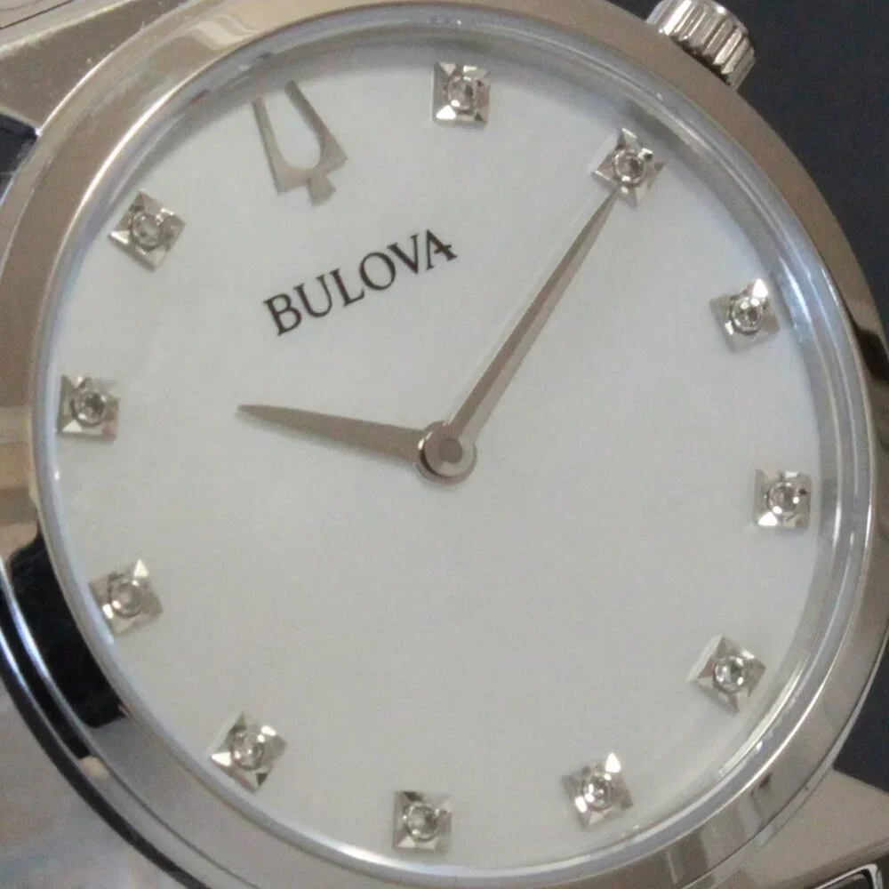 Bulova Ladies Regatta Quartz Watch MOP Dial 11 Diamond Indicese Classic 2 Hander